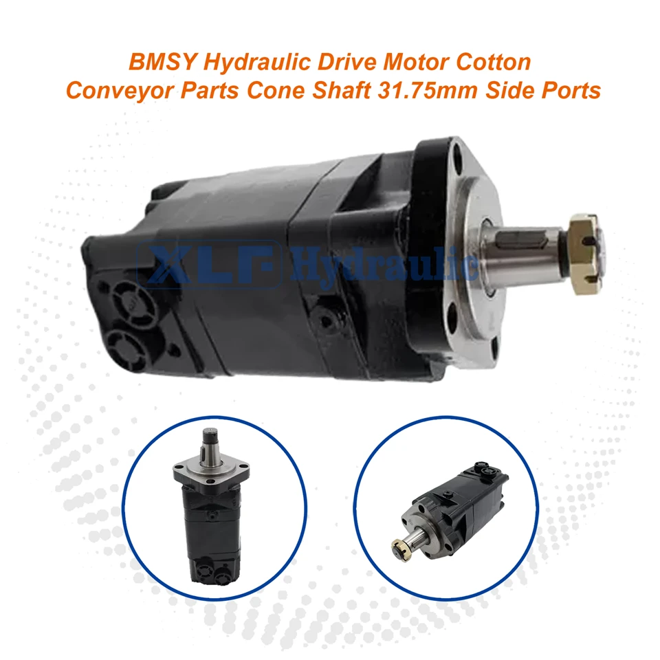 BMSY Hydraulic Drive Motor For Cotton Conveyors – 31.75mm Cone Shaft Side Ports